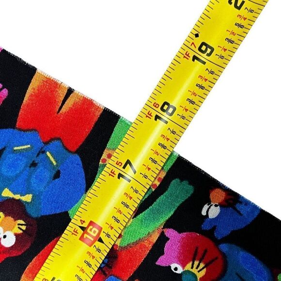 BIKINI CATS Cocktails Neon on Black Colorful Hi-Fashion Sewing Fabric 43x18" - Picture 4 of 4